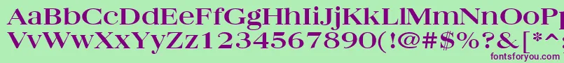 Quantasbroad Font – Purple Fonts on Green Background