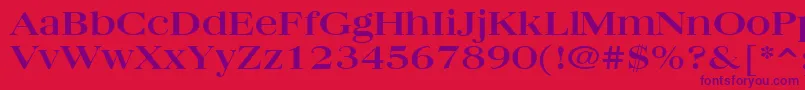 Quantasbroad-fontti – violetit fontit punaisella taustalla