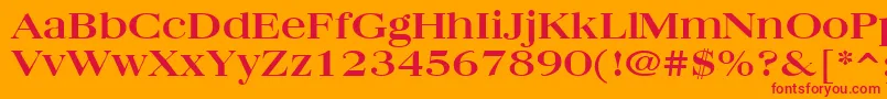 Quantasbroad Font – Red Fonts on Orange Background