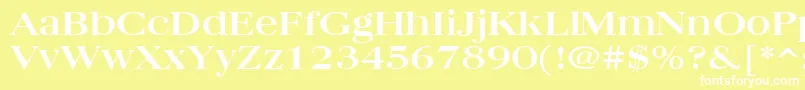 Quantasbroad Font – White Fonts on Yellow Background