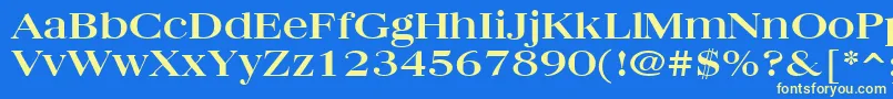 Quantasbroad Font – Yellow Fonts on Blue Background