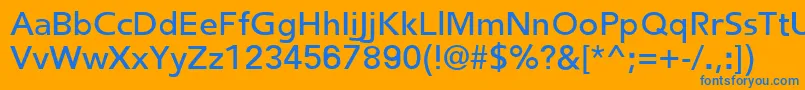 フォントFredericRegular – オレンジの背景に青い文字