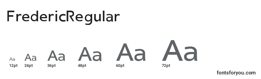 Размеры шрифта FredericRegular