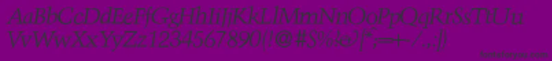 フォントTroubadourItalic – 紫の背景に黒い文字