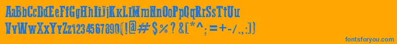 WesternBangBang Font – Blue Fonts on Orange Background