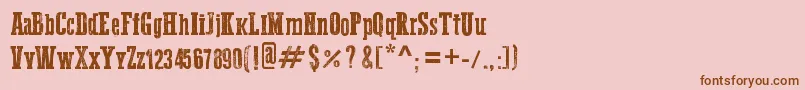 WesternBangBang-Schriftart – Braune Schriften auf rosa Hintergrund