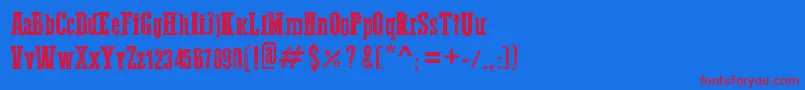 WesternBangBang Font – Red Fonts on Blue Background