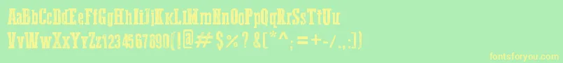 WesternBangBang Font – Yellow Fonts on Green Background