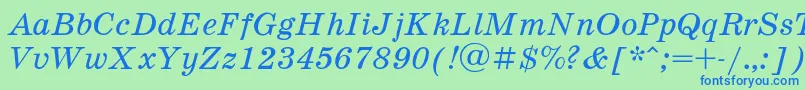 Schoolb6 Font – Blue Fonts on Green Background