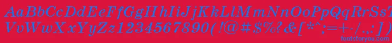 Schoolb6 Font – Blue Fonts on Red Background