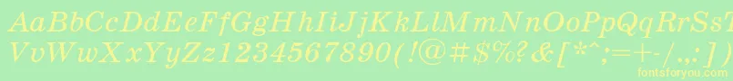 Schoolb6 Font – Yellow Fonts on Green Background