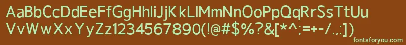 Fonte GeldersansDemibold – fontes verdes em um fundo marrom