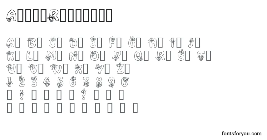 AlphaRemember-fontti – aakkoset, numerot, erikoismerkit