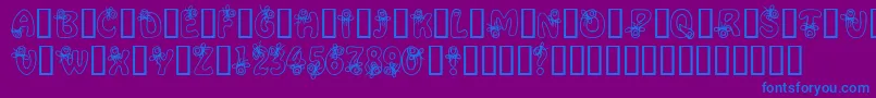 AlphaRemember-Schriftart – Blaue Schriften auf violettem Hintergrund