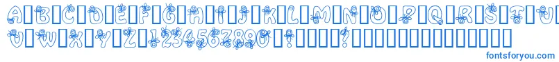 AlphaRemember Font – Blue Fonts on White Background