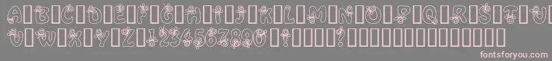 AlphaRemember-fontti – vaaleanpunaiset fontit harmaalla taustalla