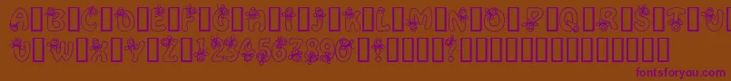 Czcionka AlphaRemember – fioletowe czcionki na brązowym tle