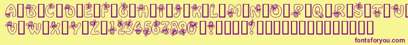 AlphaRemember Font – Purple Fonts on Yellow Background