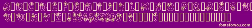 AlphaRemember Font – Yellow Fonts on Purple Background