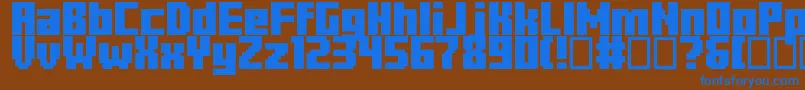 Minercraftory Font – Blue Fonts on Brown Background