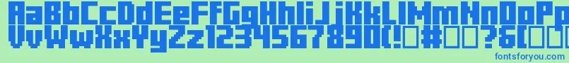 Minercraftory Font – Blue Fonts on Green Background