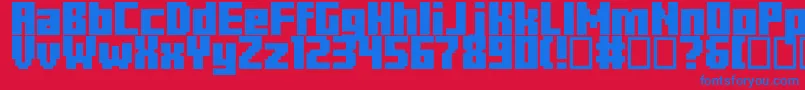 Minercraftory Font – Blue Fonts on Red Background