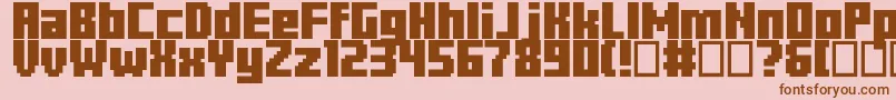 Minercraftory Font – Brown Fonts on Pink Background