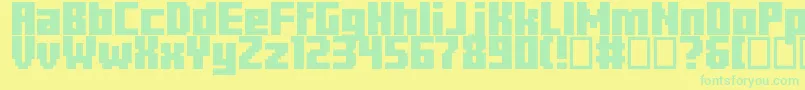 Minercraftory Font – Green Fonts on Yellow Background