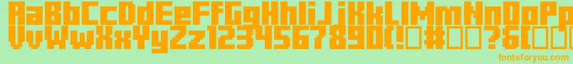 Minercraftory Font – Orange Fonts on Green Background