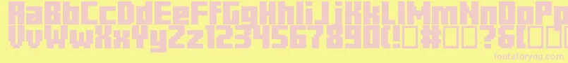 Minercraftory Font – Pink Fonts on Yellow Background