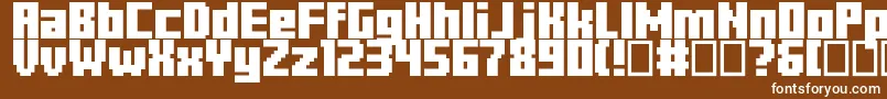 Minercraftory Font – White Fonts on Brown Background