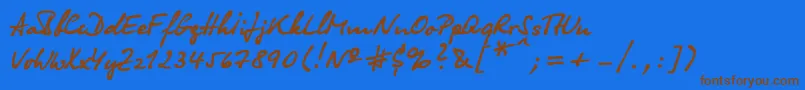 Olgac Font – Brown Fonts on Blue Background