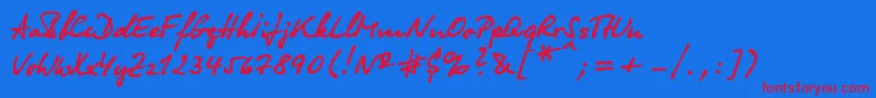 Olgac Font – Red Fonts on Blue Background