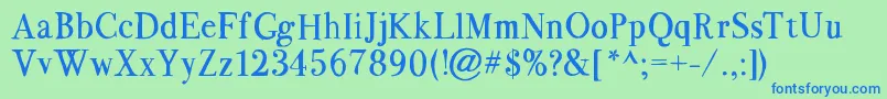 フォントBodoflo1.2FreeForPersonalUseOnly – 青い文字は緑の背景です。