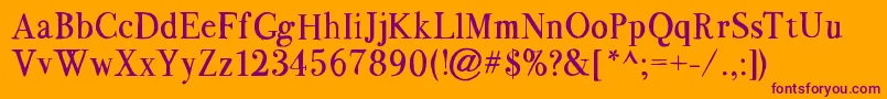 Bodoflo1.2FreeForPersonalUseOnly-Schriftart – Violette Schriften auf orangefarbenem Hintergrund
