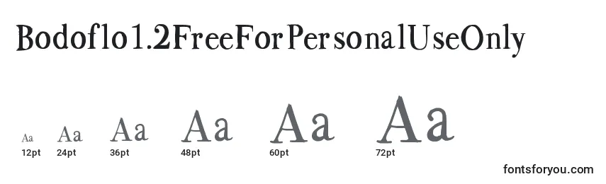 Bodoflo1.2FreeForPersonalUseOnly Font Sizes