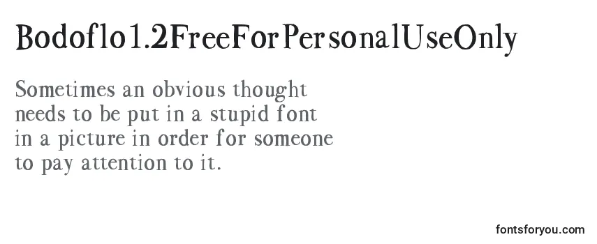 Bodoflo1.2FreeForPersonalUseOnly フォントのレビュー