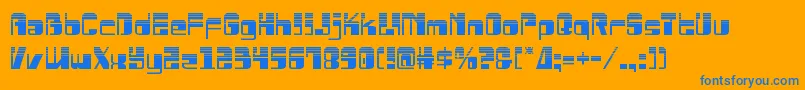 フォントDrosselmeyerhalf – オレンジの背景に青い文字