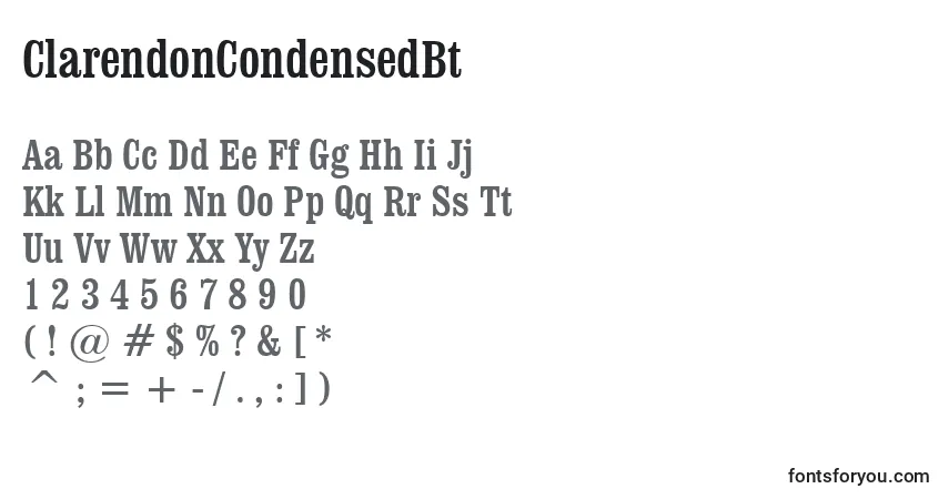 ClarendonCondensedBt Font – alphabet, numbers, special characters