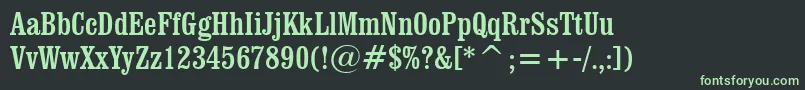 ClarendonCondensedBt Font – Green Fonts on Black Background