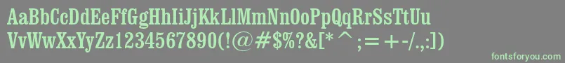 ClarendonCondensedBt Font – Green Fonts on Gray Background