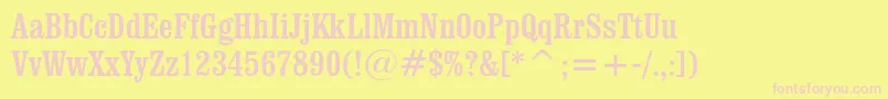 ClarendonCondensedBt Font – Pink Fonts on Yellow Background