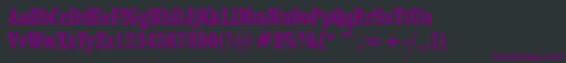 Czcionka ClarendonCondensedBt – fioletowe czcionki na czarnym tle