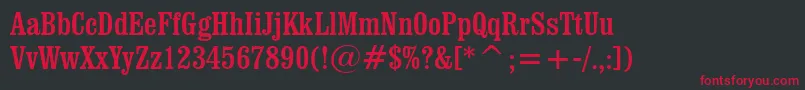 ClarendonCondensedBt Font – Red Fonts on Black Background