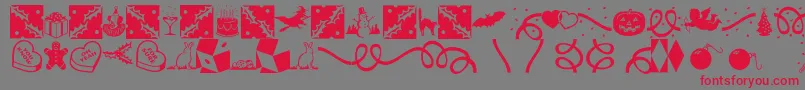 Pfholiday Font – Red Fonts on Gray Background