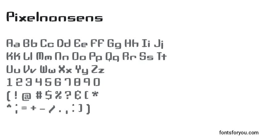 Шрифт Pixelnonsens – алфавит, цифры, специальные символы