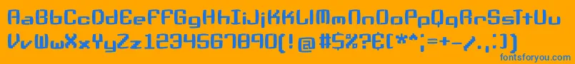 Pixelnonsens Font – Blue Fonts on Orange Background