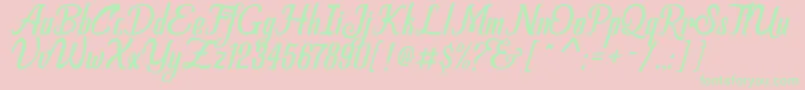 AllemaFreeDemo Font – Green Fonts on Pink Background