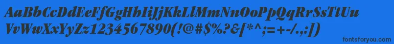 ItcGaramondLtUltraCondensedItalic Font – Black Fonts on Blue Background