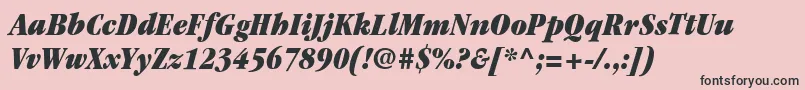 ItcGaramondLtUltraCondensedItalic Font – Black Fonts on Pink Background